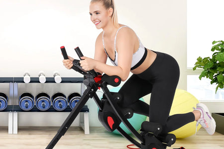 Fitness Ab Machine, 4 Adjustable Resistance Levels Ab Workout Equipment for Home Gym, Height Adjustable Ab Trainer, Foldable Fitness Equipment.440Lbs Weight Capacity