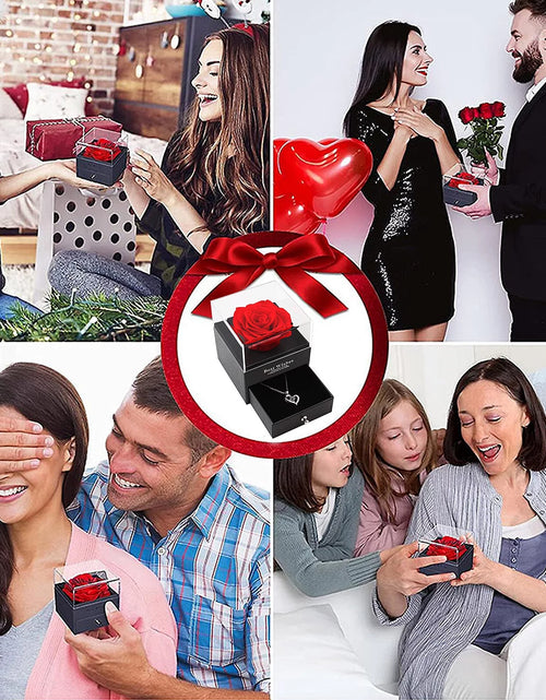 Load image into Gallery viewer, Preserved Red Real Rose with I Love You Necklace in 100 Languages -Eternal Flowers Rose Gifts for Mom Wife Girlfriend Her on Christmas Valentines Day Mother'Sday Anniversary Birthday Gifts for Women
