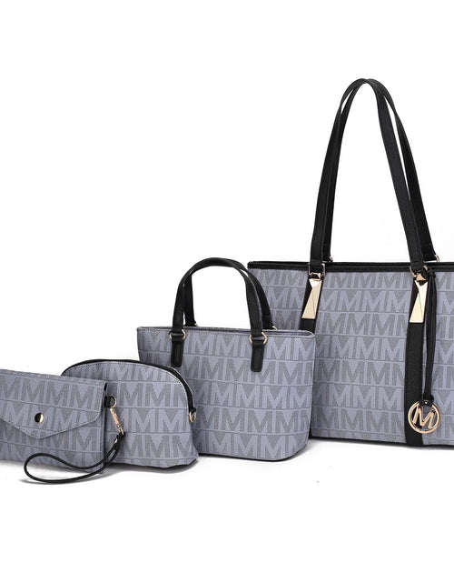 Load image into Gallery viewer, Edelyn Women'S Tote Bag, Small Tote Handbag, Pouch Purse &amp; Wristlet Wallet, Signature Handbag 4 Pcs Set by Mia K
