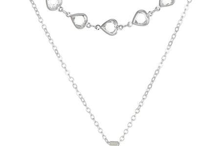 Crystal Heart Pendant Necklaces for Women Heart Necklace Angle Necklace Dainty Layered Pendant Necklaces Jewelry Gift for Her