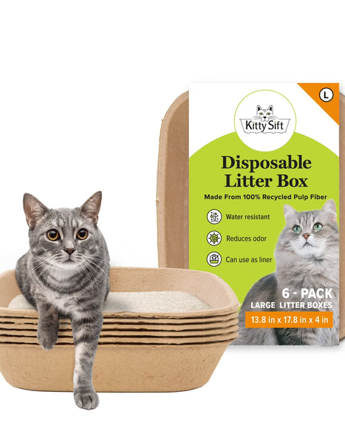 Load image into Gallery viewer, Large Cat Sifter, Eco-Friendly Litterbox with Scoop - Pack of 6

