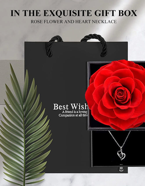 Load image into Gallery viewer, Preserved Red Real Rose with I Love You Necklace in 100 Languages -Eternal Flowers Rose Gifts for Mom Wife Girlfriend Her on Christmas Valentines Day Mother'Sday Anniversary Birthday Gifts for Women
