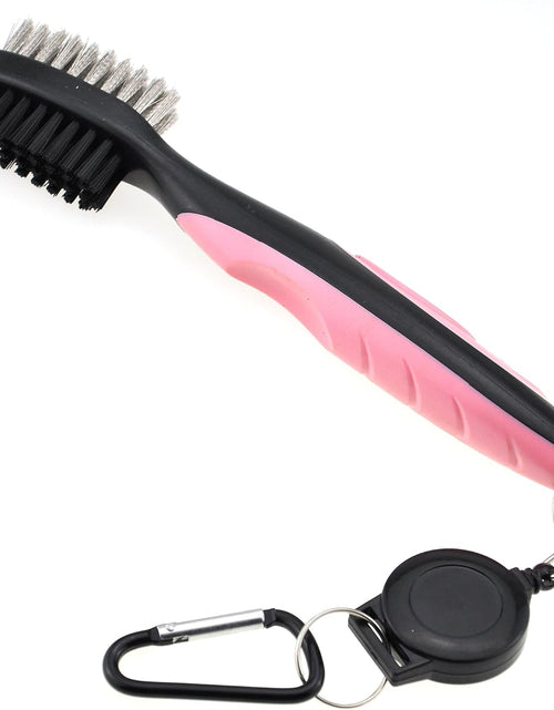 Load image into Gallery viewer, Microfiber Waffle Pattern Tri-Fold Golf Towel | Brush Tool Kit with Club Groove Cleaner, Retractable Extension Cord and Clip
