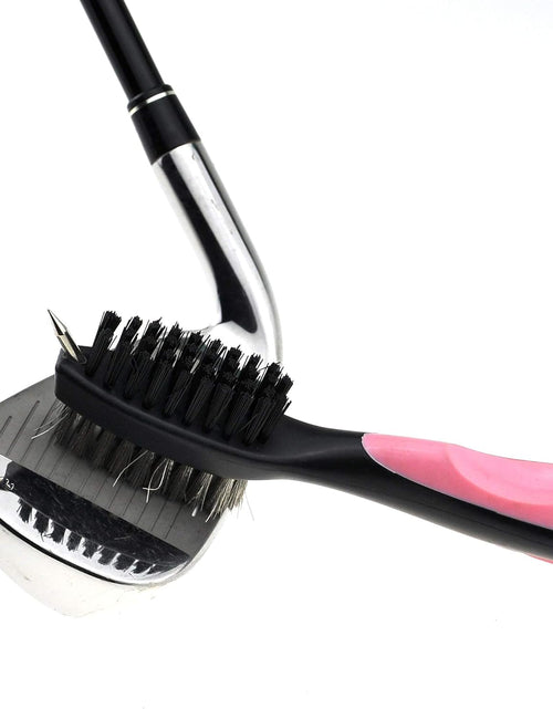 Load image into Gallery viewer, Microfiber Waffle Pattern Tri-Fold Golf Towel | Brush Tool Kit with Club Groove Cleaner, Retractable Extension Cord and Clip
