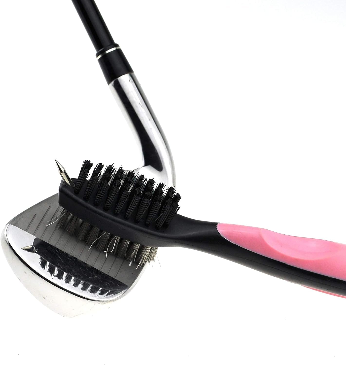 Microfiber Waffle Pattern Tri-Fold Golf Towel | Brush Tool Kit with Club Groove Cleaner, Retractable Extension Cord and Clip