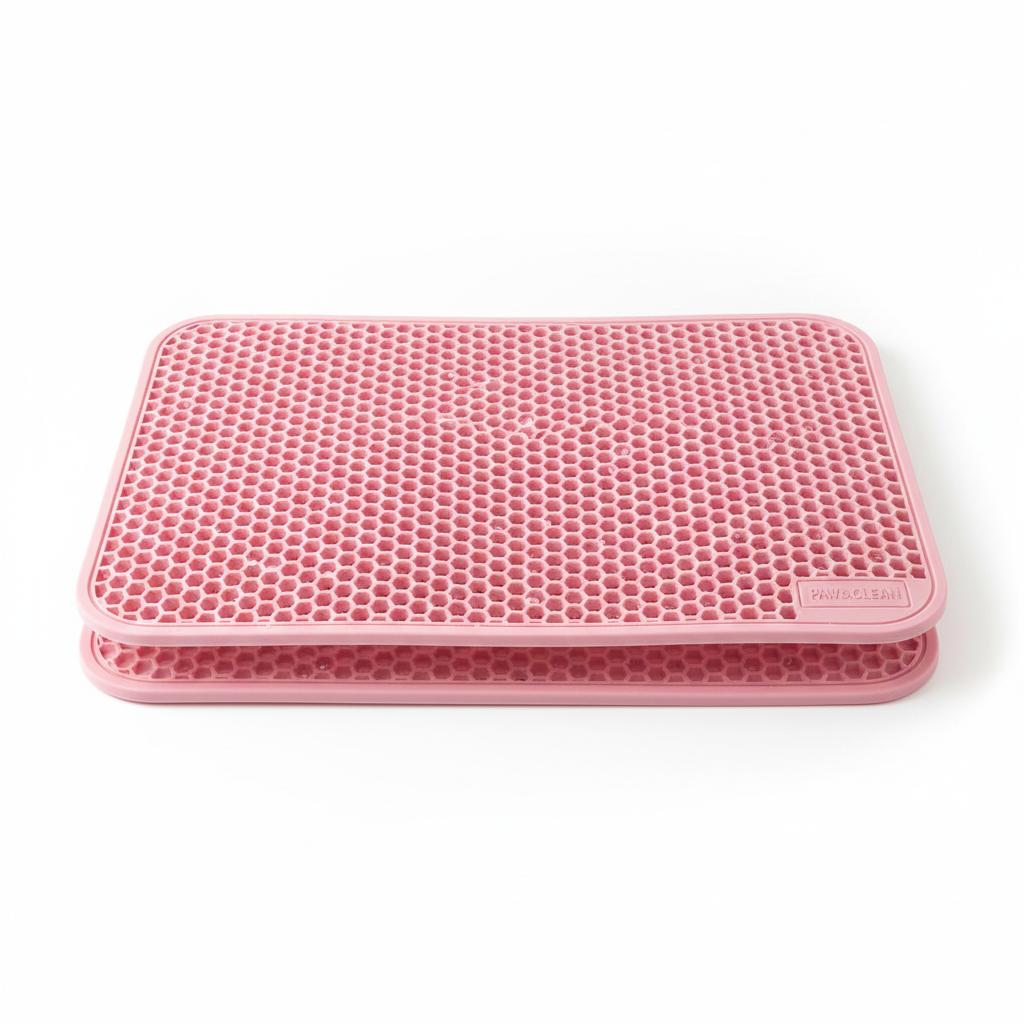 Double Layer anti Tracking Waterproof Cat Litter Trapping Mat Pink