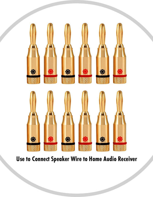 Load image into Gallery viewer, 12 Gauge Speaker Wire with 12 Banana Plugs (100Ft) - 12 AWG Speaker Wire Speaker Cable 99.9% | Oxygen-Free Copper - True Spec and Touch Cable | Speaker Wire 12 Gauge | Outdoor Speaker Wire
