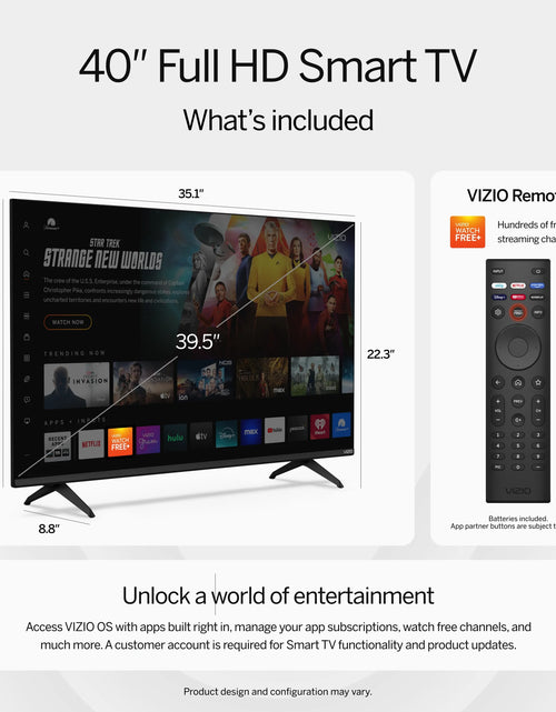 Load image into Gallery viewer, 40" Class Full HD 1080P LED Smart TV (VFD40M-08)
