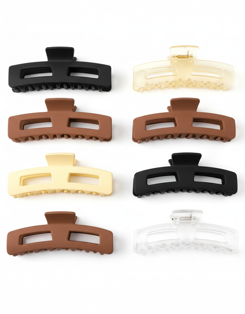 Load image into Gallery viewer, 8 Pack Large Hair Claw Clips, Women &amp; Girls Vintage Jaw Clips, Strong Hold Matte Claw Hair Clips for Thick Hair &amp; Thin Hair (4.3 Inch)
