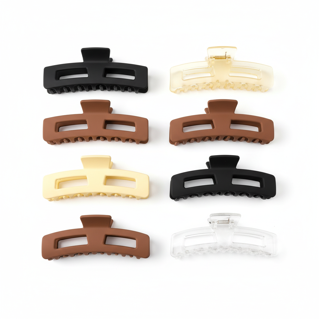 8 Pack Large Hair Claw Clips, Women & Girls Vintage Jaw Clips, Strong Hold Matte Claw Hair Clips for Thick Hair & Thin Hair (4.3 Inch)